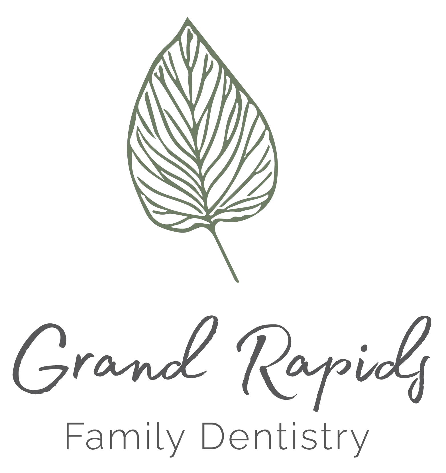 Grand Rapids Family Dentistry_Stacked Logo-Green - Charcoal